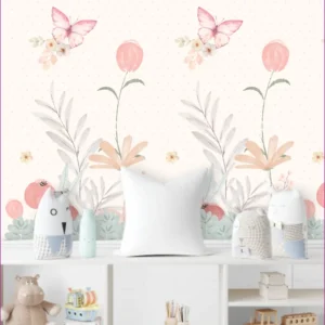 PAPEL DE PAREDE FEMININO JARDIM ENCANTADO DAS BORBOLETAS