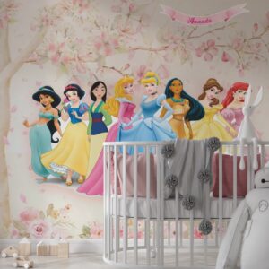 PAPEL DE PAREDE JARDIM ENCANTADO PRINCESAS DISNEY  (VALOR POR M²)
